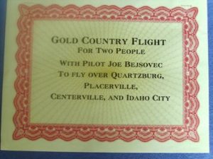 Gift Certificate from Gold Country Flights